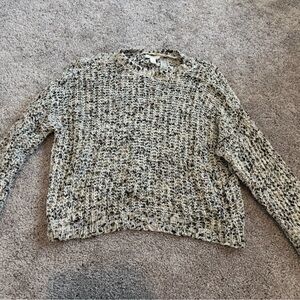 Full Tilt brown, green, tan and White Textured Sweater